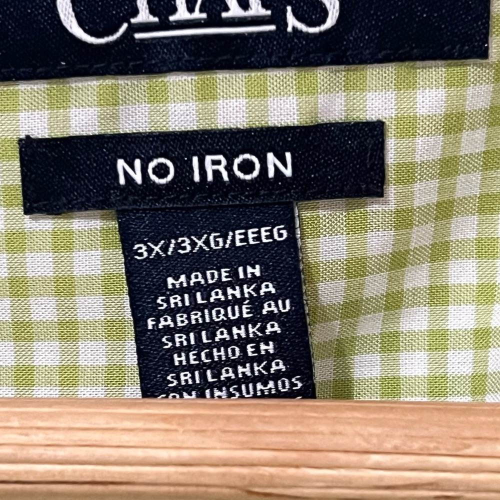 Chaps Light Green Checked Blouse Size 3X NWT - Picture 3 of 9